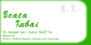 beata kubai business card